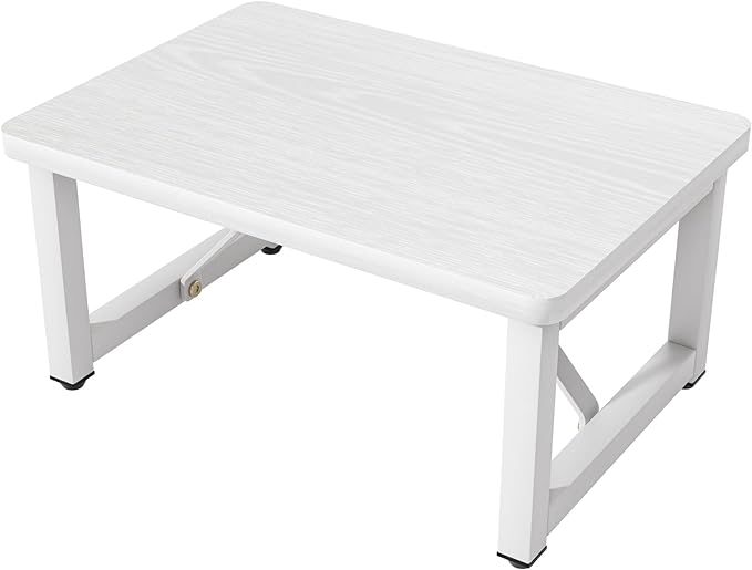 Step Stool, Small Step Stool for Adults, Wood and Metal Foot Stool, One Stepping Stool for Bedside Sofa Side, 400 LBS Load Heavy Duty Step, White
