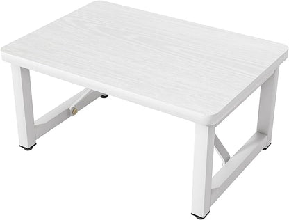 Step Stool, Small Step Stool for Adults, Wood and Metal Foot Stool, One Stepping Stool for Bedside Sofa Side, 400 LBS Load Heavy Duty Step, White