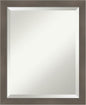 Amanti Art Grey Wall Mirror 23x19 Edwin Clay Grey Rectangle Bathroom Mirror for Wall Decor Living Room, Small Casual Wood Frame, Hangs Horizonally and Vertically, Bathroom Decor, Beveled Edge from WI