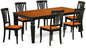 East West Furniture LGAV7-BCH-W 7 Piece Dining Room Furniture Set Consist of a Rectangle Kitchen Table with Butterfly Leaf and 6 Dining Chairs, 42x84 Inch, Black & Cherry