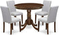 East West Furniture ANAB5-AWA-05 5 Piece Kitchen Table & Chairs Set Contains a Round Dining Room Table with Pedestal and 4 Upholstered Chairs, 36x36 Inch, Antique Walnut