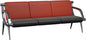 wonline 3 Seat Waiting Room Chair with Armrest PU Leather Office Furniture, Office Guest Seating Lobby Conference Reception Chairs for Airport Clinic Hospital Bank Salon Barber(Red&Black)