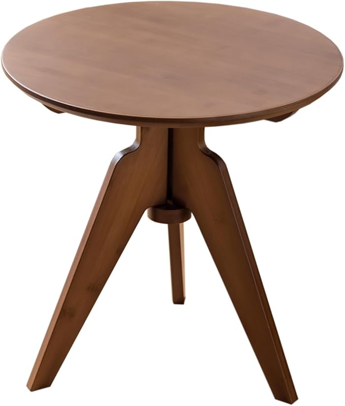 Maydear Bamboo Round Side Table Small Accent Table or Coffee Table for Living Room, Bedroom, or Office, Easy Assembly, 3-Leg Design