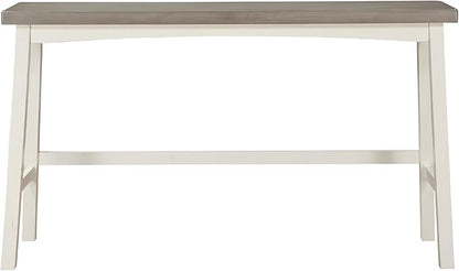 Lexicon Bar Table Set for 3, Small Kitchen Table Set Kitchen Island Table with 3 Saddle Bar Stools, 4 Piece Dining Table Set for Breakfast Nook, Living Room, Apartment, Pub Height, White/Coffee