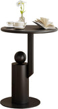 Metal Round Side Table,Matte Modern Accent End Tables Coffee Tables,Small Drink Table for Small Spaces,Pedestal Tables for Living Room, Bedroom, Corners, and Office, 21.65'' Height