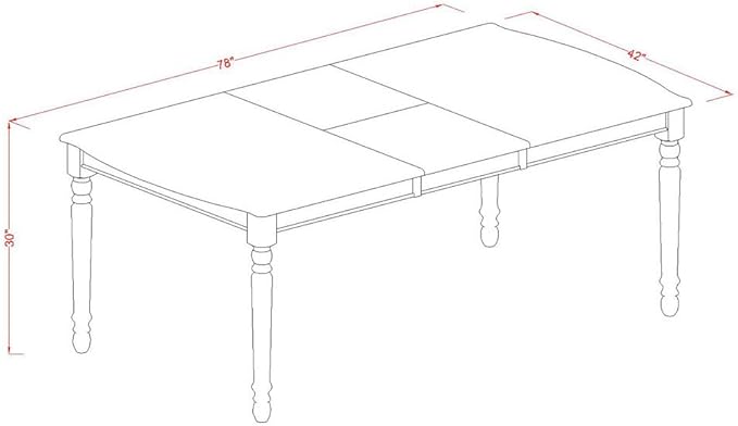 East West Furniture DOIP5-LWH-W 5 Piece Dining Set Includes a Rectangle Dining Table with Butterfly Leaf and 4 Kitchen Chairs, 42x78 Inch, Linen White