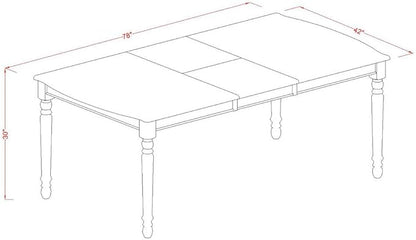 East West Furniture DOIP5-LWH-W 5 Piece Dining Set Includes a Rectangle Dining Table with Butterfly Leaf and 4 Kitchen Chairs, 42x78 Inch, Linen White