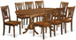 East West Furniture PLAI9-SBR-W 9 Piece Dining Room Table Set Includes an Oval Wooden Table with Butterfly Leaf and 8 Kitchen Dining Chairs, 42x78 Inch, Saddle Brown