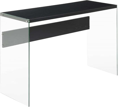 SoHo Glass Console Table/Desk, Black/Glass