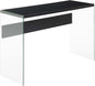 SoHo Glass Console Table/Desk, Black/Glass