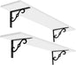 DINZI LVJ Long Wall Shelves, 31.5 Inch Large Floating Shelves Set of 2, Wide Display Shelf Wall Mounted with Brackets, Easy Hanging for Living Room, Toilet, Office, Bedroom, White