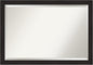 Amanti Art Brown Wall Mirror 28x40 Furniture Espresso Narrow Rectangle Bathroom Mirror for Wall Decor Living Room, Large Casual Frame, Hangs Horizonally and Vertically, Bathroom Decor, Beveled Edge