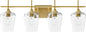 VONLUCE Bathroom Vanity Light, 4 Light Bathroom Light Fixture Over Mirror, Bathroom Wall Lamp with Clear Glass, Modern Gold Vanity Lighting fixtures for Bathroom, Bedroom, Hallway