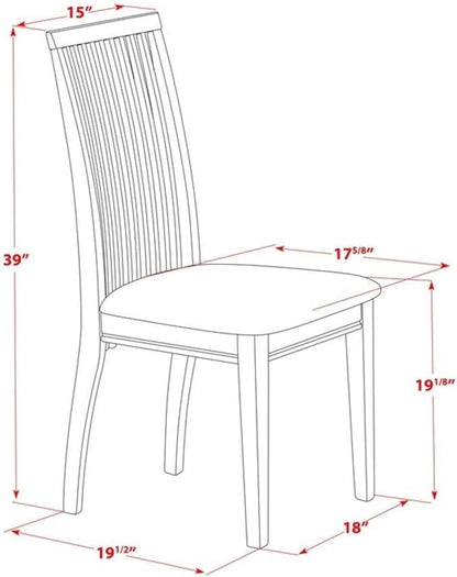 East West Furniture CAIP5-LWH-C 5 Piece Dinette Set for 4 Includes a Rectangle Dining Room Table and 4 Linen Fabric Kitchen Dining Chairs, 36x60 Inch, Linen White