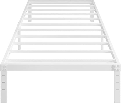 12 Inch Twin Bed Frames, Heavy Duty Metal Twin Platform Bed Frame, No Box Spring Needed, Easy Assembly, Noise-Free, White