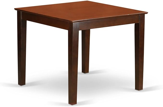 East West Furniture OXEN5-MAH-18 5 Piece Dinette Set for 4 Includes a Square Dining Room Table and 4 Dark Coffee Linen Fabric Parson Dining Chairs, 36x36 Inch, Mahogany