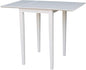 IC International Concepts, Solid Wood Small Drop Leaf Dining Table, Solid Real Wood, Sturdy Parawood, White