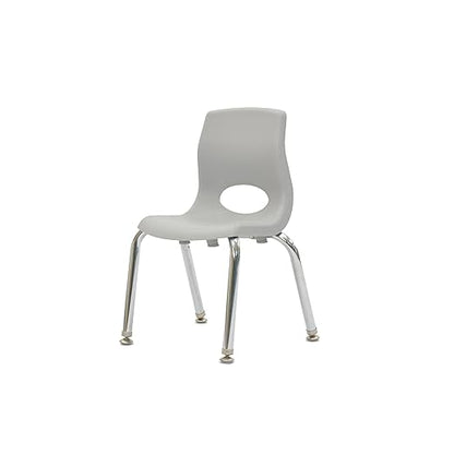 Children’s Factory, AB8010GYC, MyPosture Plus 10" H Chair, Gray with Chrome Legs, Kids Preschool, Daycare or Classroom Flexible Seating, Toddler Desk Chair