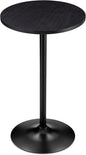 Glitzhome 39.5" H Round Bar Table Pub Table, Wood Top with Metal Leg and Base, Charcoal Gray Walnut Veneer Finish Bar Height Cocktail Table for Kitchen Island,Bistro,Restaurant (Charcoal Gray)