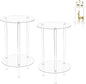 Acrylic Detachable End Table, Round Acrylic Coffee Table, 2 Tier Multifuntional Clear Nightstand End Table for Small Spaces, Detachable Beside Table for Living Room, Bedroom, Study Room (2)
