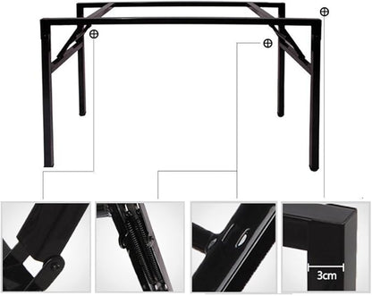 Need Home Office Desk 47 inches Folding Computer Table Workstation No Install, Teak and Black