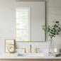 24x30 Inch Gold Bathroom Mirror - Copper-Free Mirror, Aluminum Alloy Frame Vanity Rectangle Wall Mounted Modern Mirror for Bedroom/Living Room/Porch Horizontal or Vertical