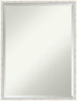 Amanti Art White Bathroom Mirror for Over Sink, 25x19 Paige White Silver Rectangle Vanity Mirror, Medium Modern Contemporary Wood Frame, Hangs Horizonally and Vertically, Bathroom Wall Decor, Beveled