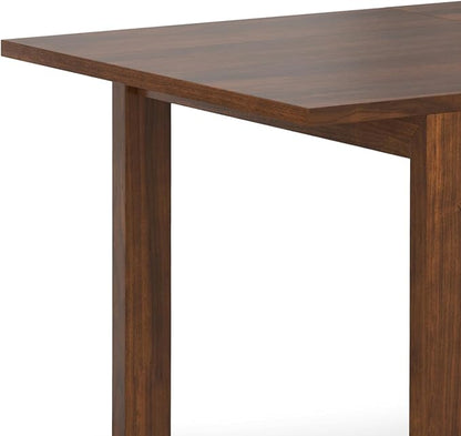 SIMPLIHOME Wilson Extendable Dining Table, Solid Wood Walnut Veneer, 60-76 x 36 inches, Transitional-Style Rectangular Expandable Kitchen Table for up to 6+ People