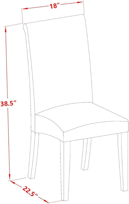 East West Furniture DLBA5-OAK-02 5 Piece Dining Set Includes a Round Dining Room Table with Dropleaf and 4 Light Beige Linen Fabric Upholstered Parson Chairs, 42x42 Inch, Oak