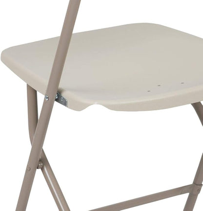 Flash Furniture Hercules™ Series Plastic Folding Chair - Beige - 2 Pack 650LB Weight Capacity Comfortable Event Chair-Lightweight Folding Chair