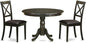 East West Furniture HLBO3-CAP-LC 3 Piece Dining Table Set for Small Spaces Contains a Round Dining Room Table with Pedestal and 2 Faux Leather Upholstered Chairs, 42x42 Inch, Cappuccino