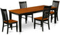 East West Furniture QUWE5-BCH-W 5 Piece Dining Table Set for 4 Includes a Rectangle Kitchen Table with Butterfly Leaf and 4 Kitchen Dining Chairs, 40x78 Inch, Black & Cherry