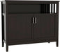 RASOO Espresso Buffet Cabinet, Modern Design with 2 Doors, Large Storage, MDF+Wood, 39.96x15.75x34.25 inches
