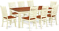 East West Furniture QUWE9-BMK-W 9 Piece Dining Room Furniture Set Includes a Rectangle Wooden Table with Butterfly Leaf and 8 Kitchen Dining Chairs, 40x78 Inch, Buttermilk & Cherry