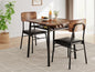 IDEALHOUSE 3-Piece Dining Table Set for 2 with Storage Rack, Wood Kitchen Table with Upholstered Chairs Set of 2, Small Square Table Set with Metal Legs Support, for Dining Room,Living Room