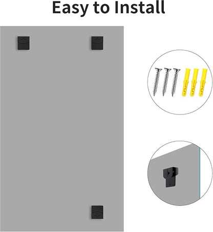 Frameless Rectangle Mirror, 36x48 Inch Large Bathroom Mirrors for Wall Over Sink, Upgraded Shatterproof Vanity Mirror with Polished Edge for Bathroom,Bedroom,Living Room and Entryway
