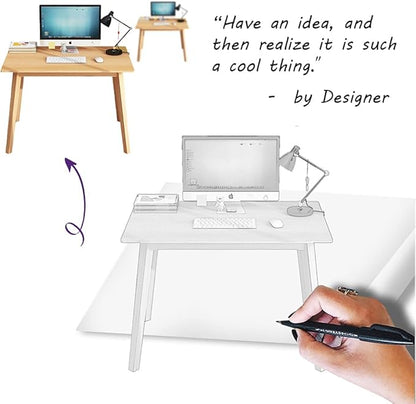 IOTXY Simple Wooden Writing Desk - Modern Minimalist Style PC Laptop Computer Workbench with Solid Wood Legs, 47" W Home Office Work Table for TV Stand Music Video Live Broadcast Workstation, White