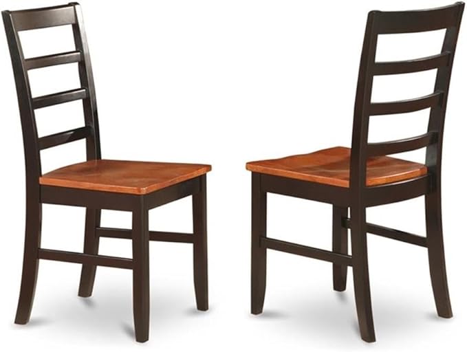 East West Furniture QUPF7-BCH-W 7 Piece Kitchen Table & Chairs Set Consist of a Rectangle Dining Table with Butterfly Leaf and 6 Dining Room Chairs, 40x78 Inch, Black & Cherry