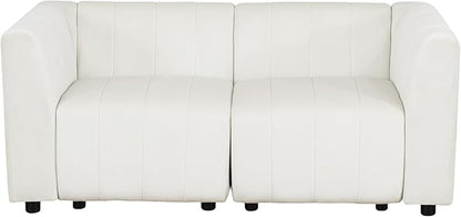 Loveseat Sofa, 67″ Comfy Cloud Couch with Deep Seats, Modern Small Sectional Couches for Living Room, Bedroom, Small Space, White