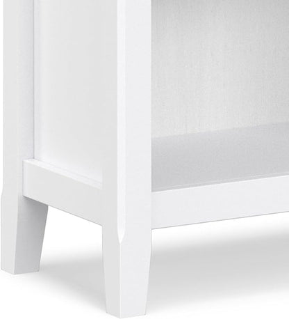 SIMPLIHOME Amherst Bookcase - 70 inch Tall 5-Shelf Solid Wood Bookshelf in White, Transitional Storage for Living Room, Study Room or Office with Adjustable Shelves and Tapered Legs