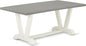 East West Furniture V097AB264-7 7 Piece Kitchen Table & Chairs Set Consist of a Rectangle Dining Table with V-Legs and 6 White Faux Leather Parson Dining Chairs, 40x72 Inch, Multi-Color