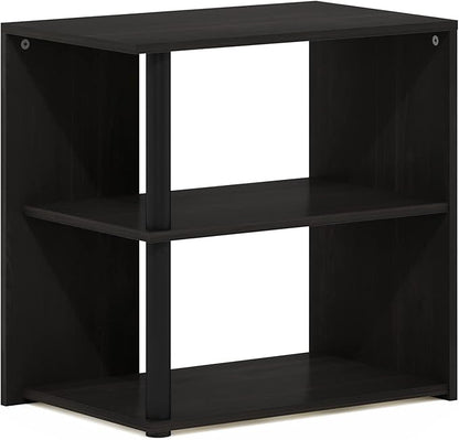 Furinno Romain 2-Tier End Table, Espresso/Black