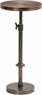 Kate and Laurel Engles Traditional Adjustable-Height Pedestal Drink Table; 10 x 10 x 30; Bronze; Vintage Round Indoor Metal Plant Stand with Embossed Sunburst Pattern
