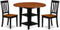 East West Furniture SUAN3-BCH-W 3 Piece Dining Room Table Set Contains a Round Dining Table with Dropleaf & Shelves and 2 Wood Seat Chairs, 42x42 Inch, Black & Cherry