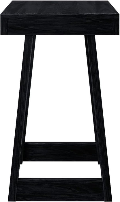Plank+Beam Classic Rectangular Side Table, 25", Slim Side Table for Living Room, Narrow Nightstand for Small Spaces, Wood End Table for Bedroom, Black Wirebrush