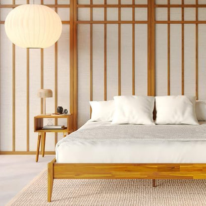 Dinkee Basic Bed Frame Without headboard - Caramel -Full