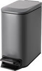 Cesun Small Bathroom Trash Can with Lid Soft Close, Step Pedal, 6 Liter / 1.6 Gallon Stainless Steel Garbage Can with Removable Inner Bucket, Anti-Fingerprint Finish (Gray)