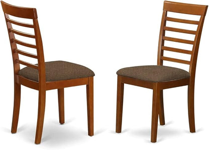 East West Furniture Milan 7 Piece Kitchen Set Consist of a Rectangle Table with Butterfly Leaf and 6 Linen Fabric Dining Room Chairs, 36x54 Inch, MILA7-SBR-C