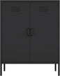 Manhattan Comfort Naomi Modern Metal Accent Cabinet, Minimalist Storage Cabinet with Doors & Adjustable Shelves, Vented Doors, Sturdy Steel Build, Versatile & Multi-Purpose Home Furniture, Black