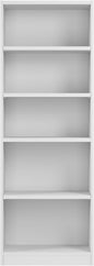 Bush Furniture Universal 25W Tall 5 Shelf Bookcase in White, Vertical Storage and Display Bookshelf for Home Office or Living Room Organization